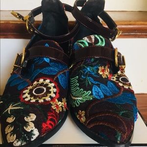 Miista Free People embroidered western bootie wine